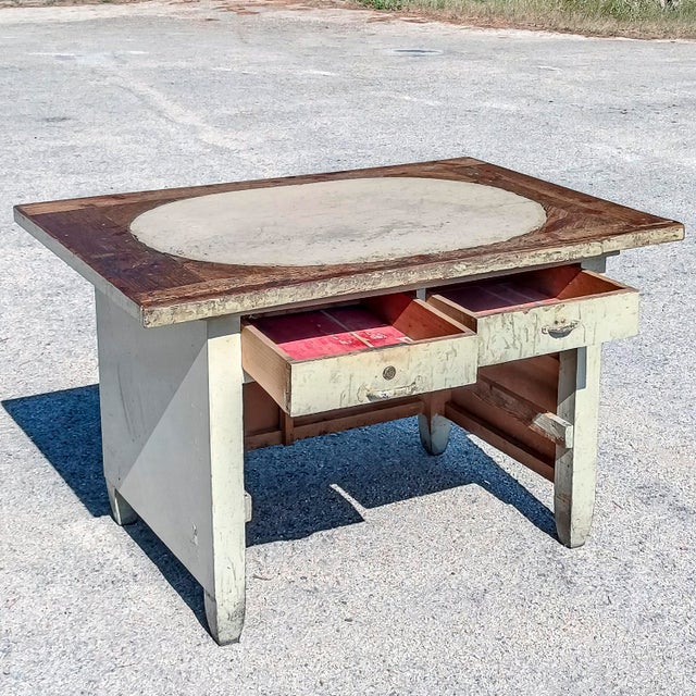 Artisan Workshop Desk with 19th-Century Stone Top For Sale - Image 10 of 18