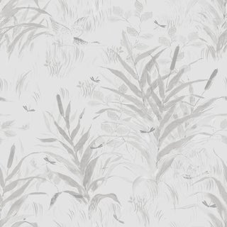 Les Roseaux Wallpaper by Paule Marrot in Gray For Sale