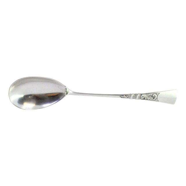 Silver Rice and Serving Spoon with Reliefs and Applications For Sale