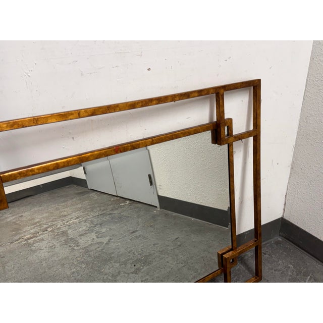 Gold Maison Jansen Style Geometric Wall Mirror, Vintage For Sale - Image 8 of 12