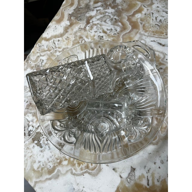 Mid-Century Modern 1970s Glass Bottle With Stopper and Ashtray Pair For Sale - Image 3 of 6