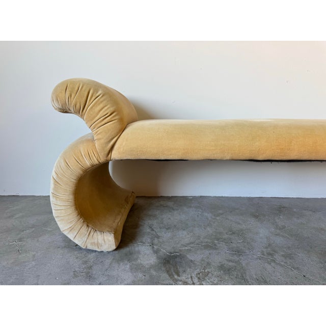 1980s 1980s Postmodern Parsons-Style Sculptural Upholstered Bench For Sale - Image 5 of 12