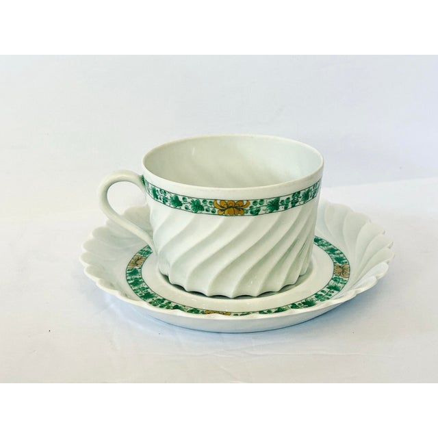 Mid-Century Modern 1960s Calais Haviland Limoges Flat Cup & Saucer Set For Sale - Image 3 of 11