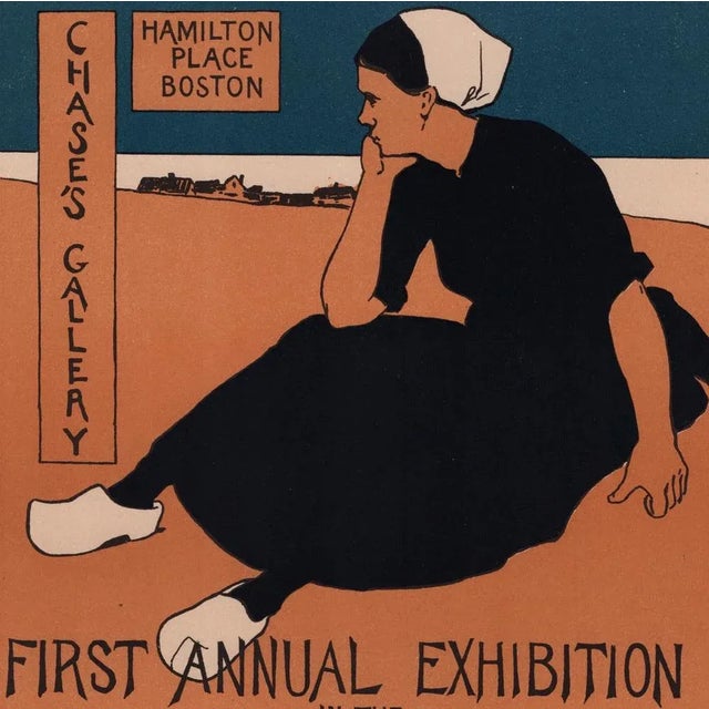 Charles H. Woodbury, Society of Painters in Water Color of Holland from Les Maîtres de L'Affiche, 1898, Original Lithograph For Sale - Image 3 of 11