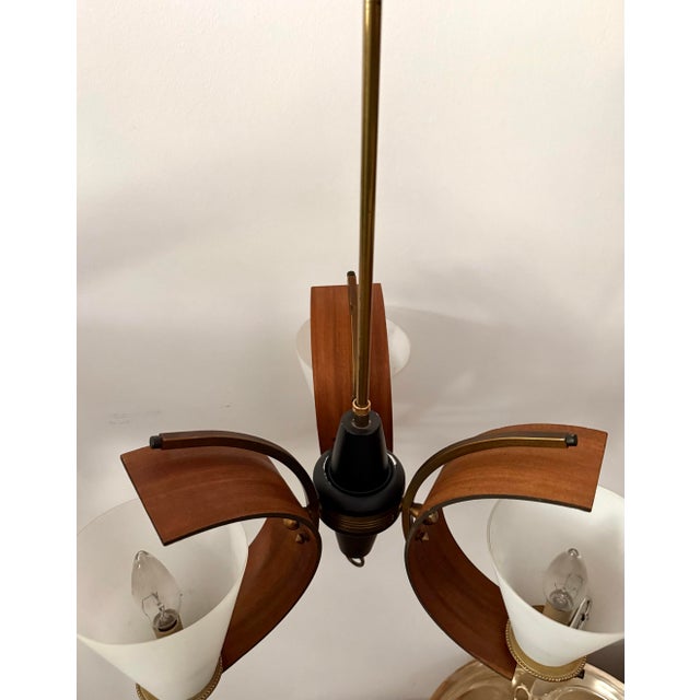 Mid-Century Danish Modern 3-Light Chandelier Attributed to Stilnovo For Sale - Image 11 of 11