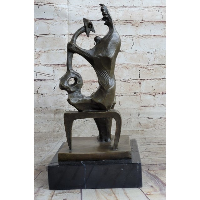 2020s Signed Henry Moore Abstract Modern Art Mother and Child Bronze Sculpture Statue For Sale - Image 5 of 10