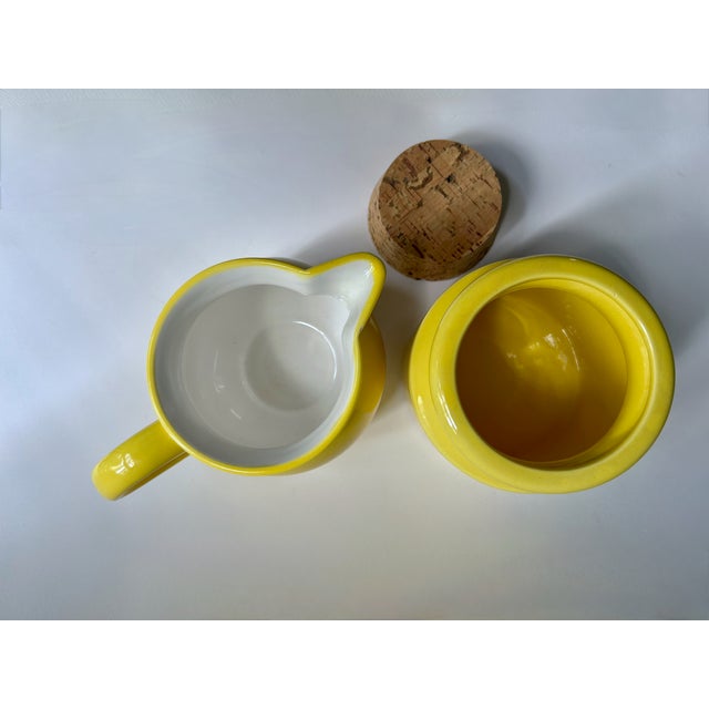 Savoir Vivre Yellow Ceramic Sugar & Creamer Set, 1980's For Sale - Image 12 of 18