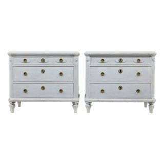 Antique Swedish Hand Painted Chest of Drawers, 1890, Set of 2 For Sale