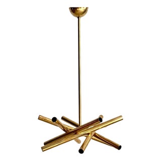 Large Mid-Century Modern Italian Brass Pendant Lamp, 1960s For Sale