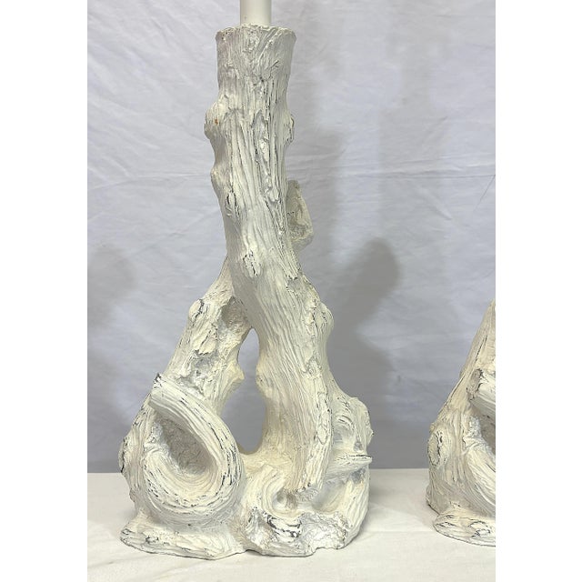 Mid-Century Modern Italian Style Faux Bois Table Lamps- A Pair For Sale - Image 3 of 16