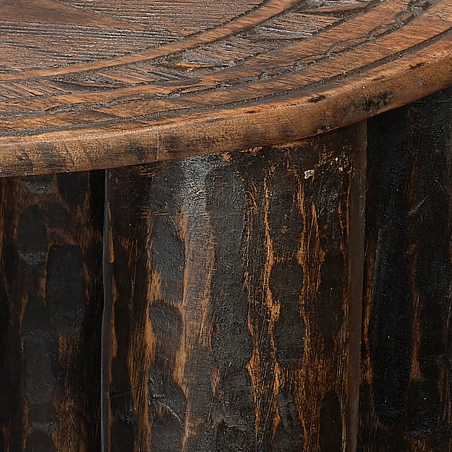 Contemporary Jamie Young Naga Stool in Dark Antique For Sale - Image 3 of 4