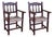 Set of Antique Catalan Throne Armchairs in Walnut and Caned Seats, 1890 For Sale