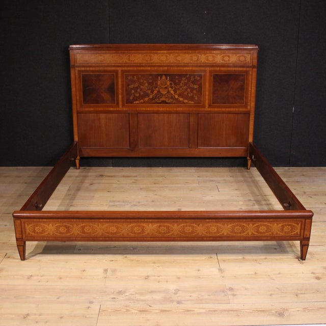 Wood Vintage Italian Louis XVI Style Double Bed, 1950 For Sale - Image 7 of 13
