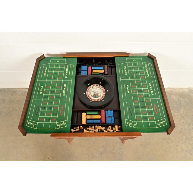 Italian Louis XVI Kingwood Inlaid Marquetry Flip Top Game Table With Four Chairs For Sale - Image 11 of 15