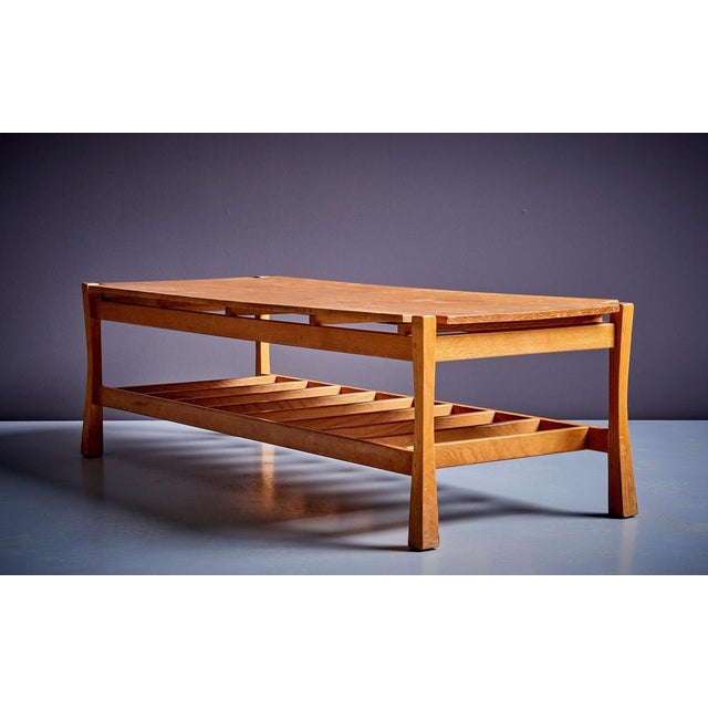 American Rectangular Oak Coffee Table, 1960s For Sale - Image 10 of 11