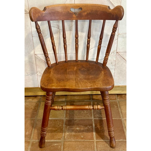 Solid Hard Rock Maple Colonial, Pub Style Spindle Back Side or Dining Chair For Sale - Image 12 of 12