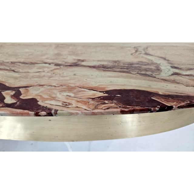 1950s Italian Onyx and Brass Console Table, 1950s For Sale - Image 5 of 11