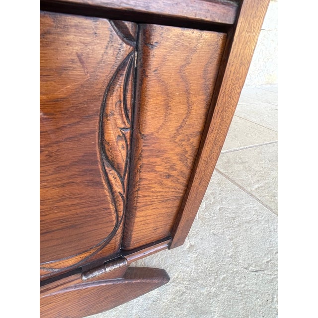 Art Deco Walnut Nightstand with Black Marble Top, 1920s For Sale - Image 16 of 18