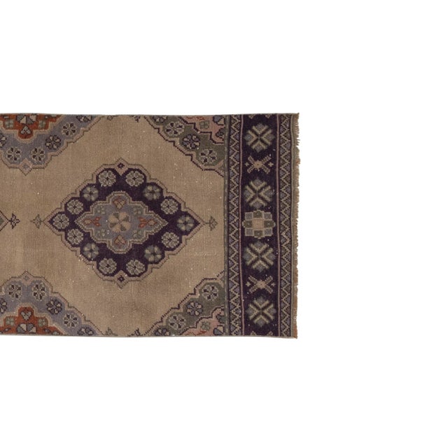 Oushak Runner Turkish Hand Knotted Distressed Rug 2'6" X 11'5" For Sale - Image 4 of 10