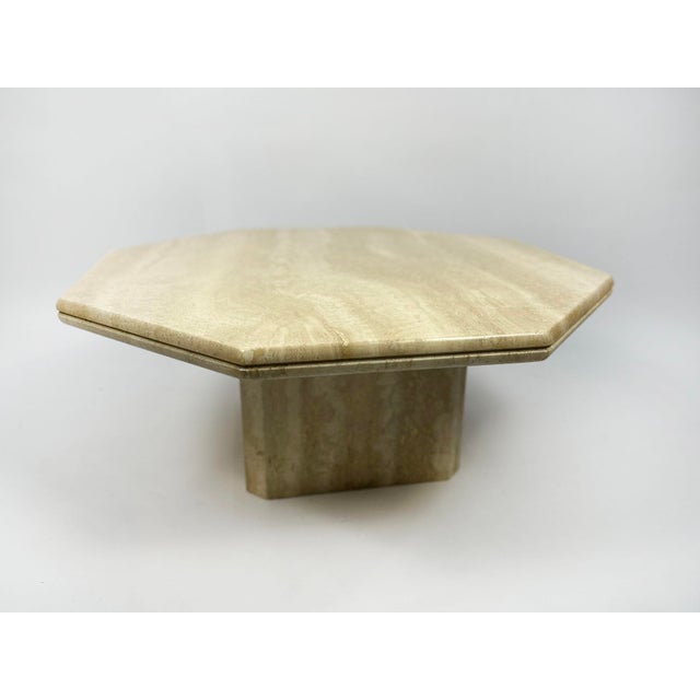 Stone Vintage Hexagonal Travertine Coffee Table, 1970s For Sale - Image 7 of 7