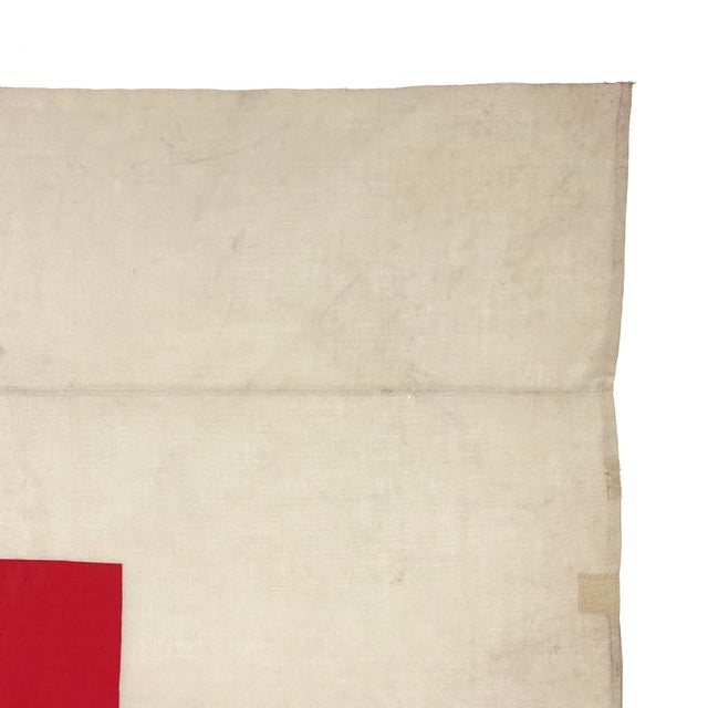 Textile Large Vintage Wool Sewn Red Cross Flag For Sale - Image 7 of 7