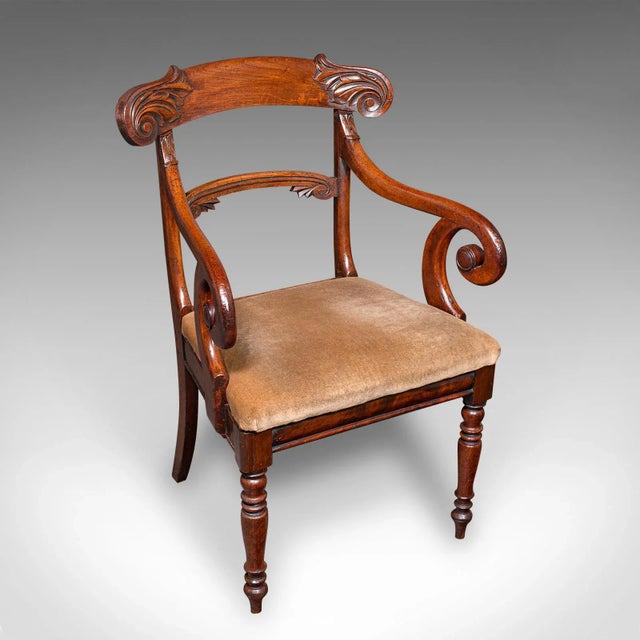 Traditional Pair of Antique Morning Room Chairs, English, Elbow Seat, Regency, Circa 1820 For Sale - Image 3 of 12