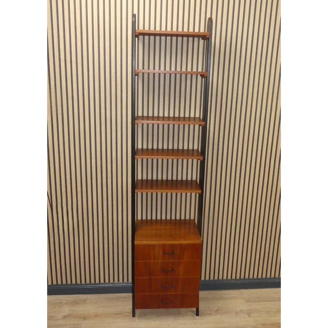 Black Freestanding Teak Shelf, 1960s For Sale - Image 8 of 12