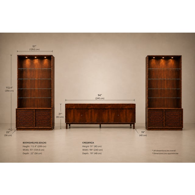 1960s 1960s Architectural Brazilian Modern Style Bookcases in Aged Reclaimed Rosewood, Pair For Sale - Image 5 of 17