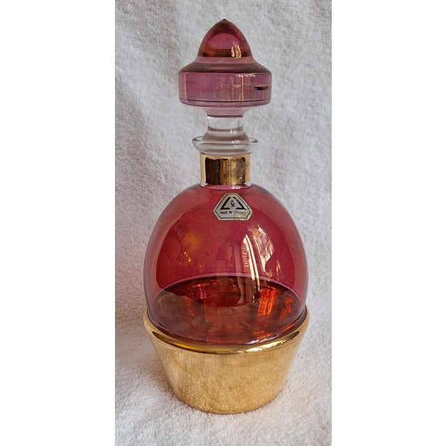 Art Deco Belgian Liqueur Carafe in Pink Tinted Glass, 1930s For Sale - Image 6 of 6