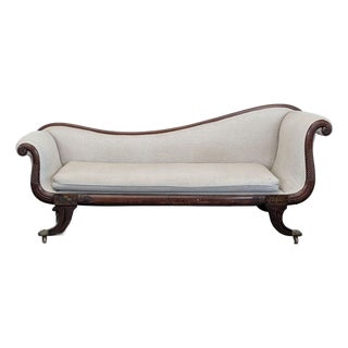 19th Century American Empire Mahogany Fainting Couch For Sale