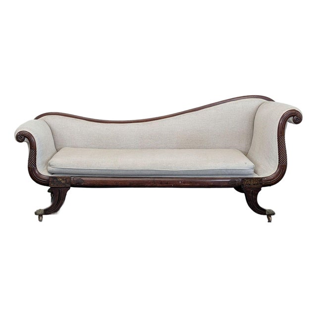 19th Century American Empire Mahogany Fainting Couch For Sale