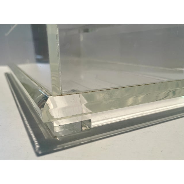1980's Large Clear Lucite Tissue Box or Guest Towel Box For Sale - Image 4 of 10