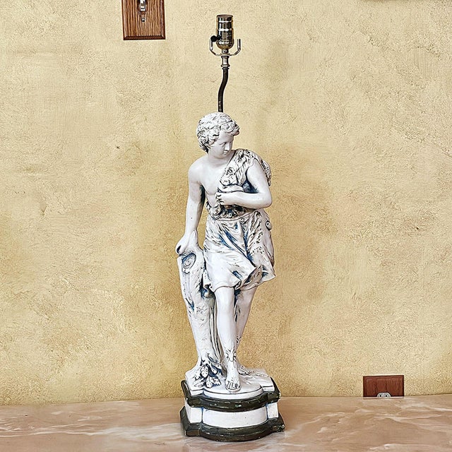 Vintage Neoclassical Figural Table Lamps Greco-Roman Sculptural Lamps - Pair For Sale - Image 17 of 18