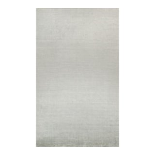 2010s Rug & Kilim’s Plain Modern Rug in Solid Silver-Gray Tone-on-Tone - 12x20 For Sale