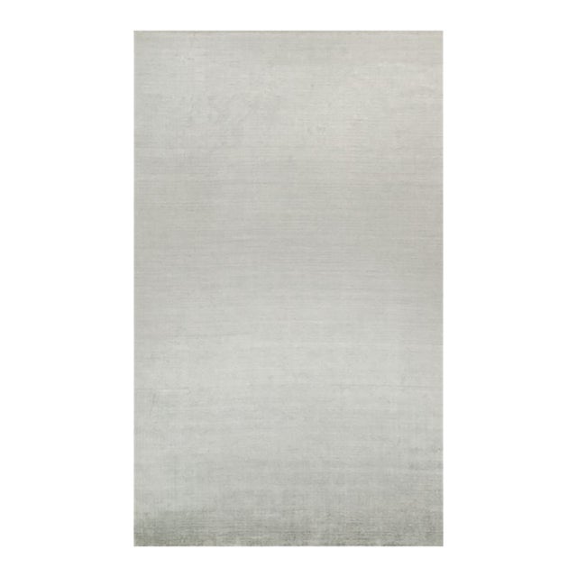 2010s Rug & Kilim’s Plain Modern Rug in Solid Silver-Gray Tone-on-Tone - 12x20 For Sale