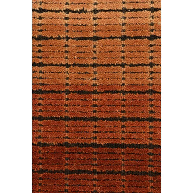 Rug & Kilim’s Gradient Rug in Creamy Beige-Brown Ombre Grid and High ...