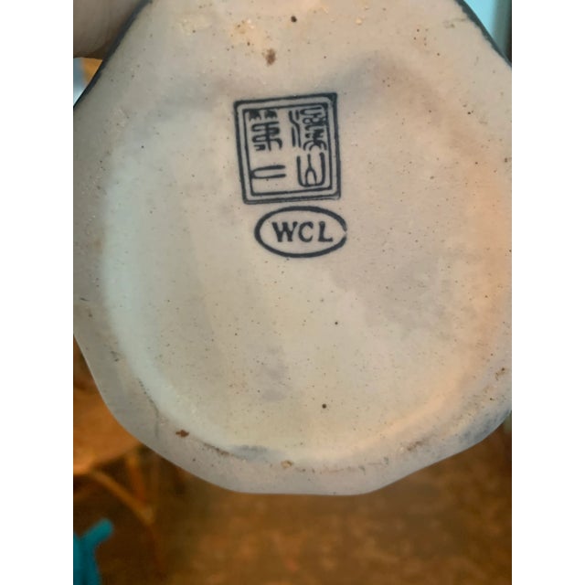 Mid-Century Modern Charming Blue Pottery Frog Pitcher For Sale - Image 3 of 5