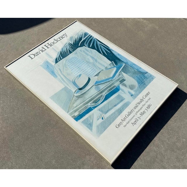 David Hockney Vintage 1980 Lithograph Print Framed Large Exhibition Poster " Still Life, Taj Hotel, Bombay " 1977 For Sale - Image 9 of 15