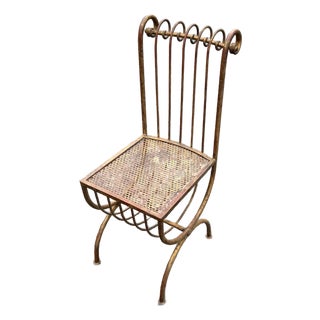 Italian Hollywood Regency Salvadori Style Gilt Gold Chair Mid Century Modern 1960s For Sale