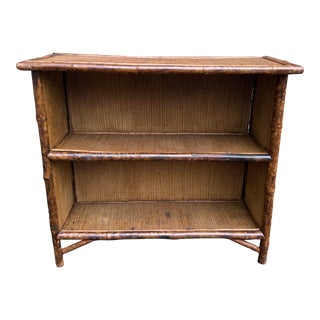 19th Century English Bamboo and Cane Bookshelf For Sale