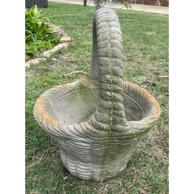 Cute concrete basket planter! I have another one that matches this one in another listing to make a pair.