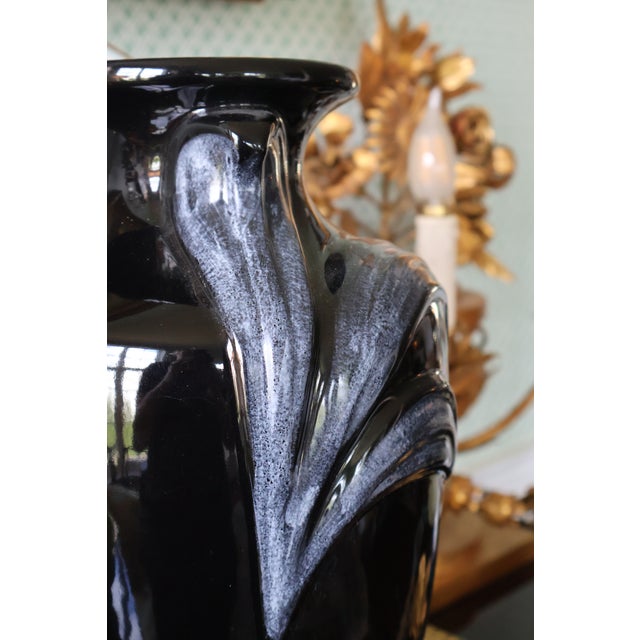 Vintage Harris Potteries Chicago Black & Pewter Art Deco Revival Vase For Sale - Image 11 of 18