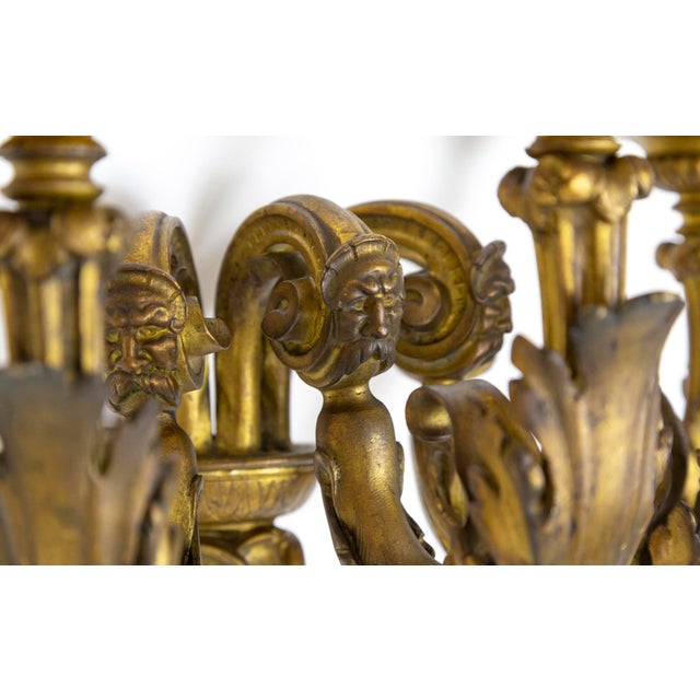 Early 19th Century Large Early 19th Century Empire Bronze 4-Light Melusina Sconces -Pair For Sale - Image 5 of 12