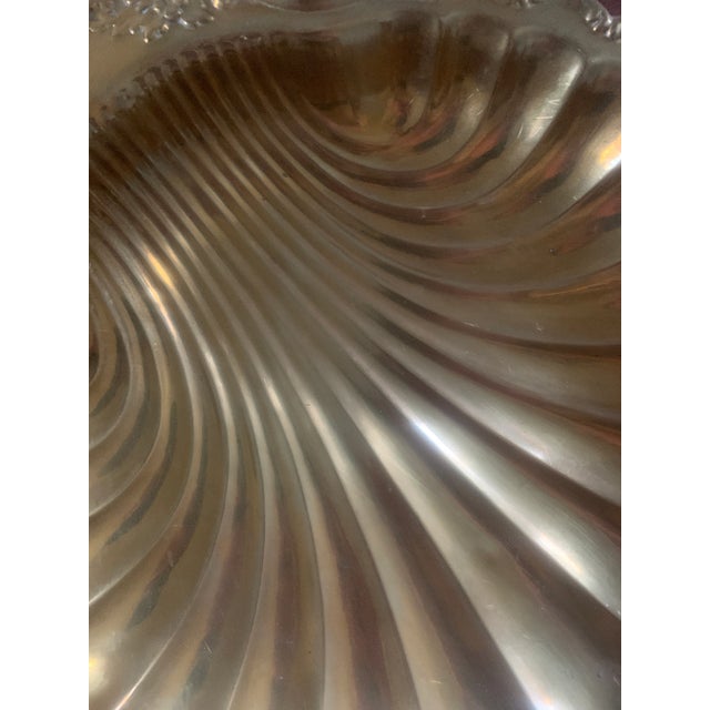 Mid-Century Brass Shell Platter For Sale In South Bend - Image 6 of 11