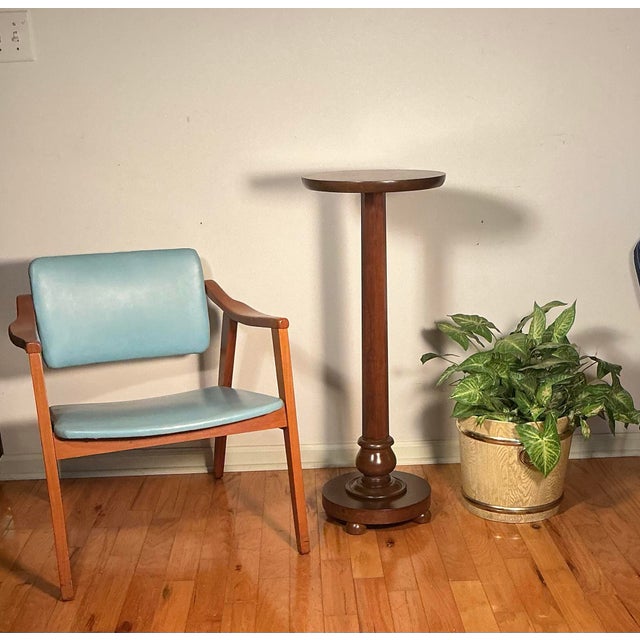 Vintage Mid-Century Pedestal Stand/Column Plant Stand/Lamp Table Solid Walnut, C. 1950s-1970s For Sale - Image 10 of 12