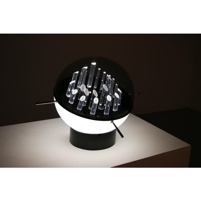 Space Age Sculptural Globe-Shaped Table Lamp by Gaetano Missaglia, Italy, 1970s For Sale - Image 9 of 10