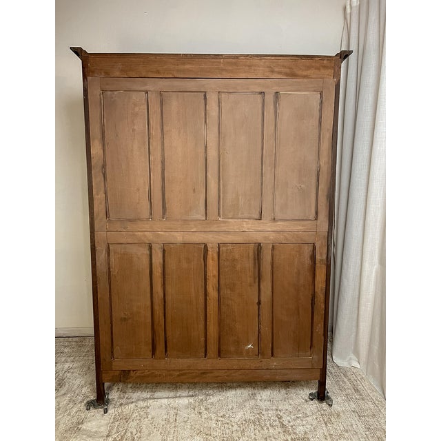 Antique French Provincial Solid Oak Louis XV Armoire, Circa 1900 For Sale - Image 4 of 9
