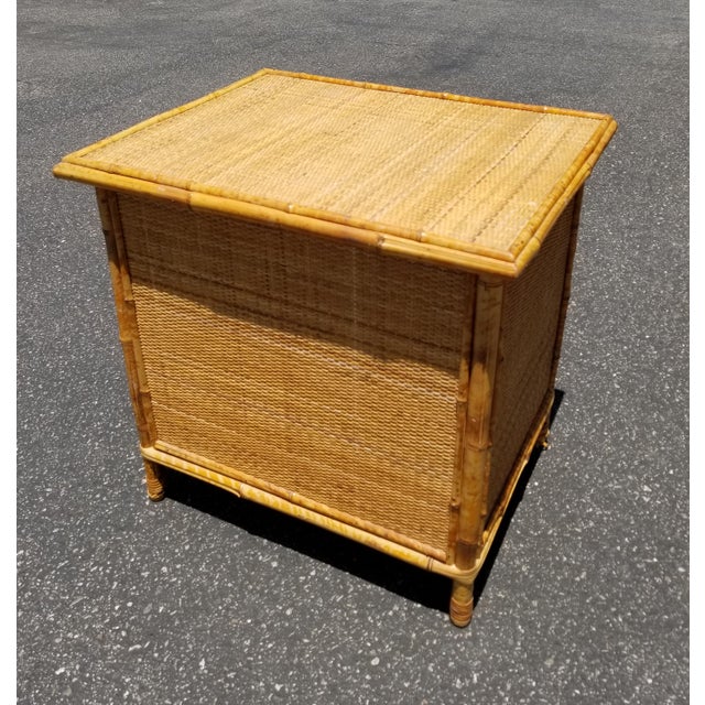 Vintage Mid Century Modern Bamboo Rattan Nightstand Chairish