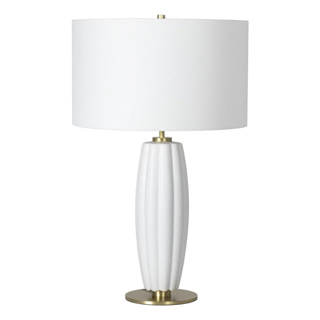 Crocus Ceramic Table Lamp, White For Sale