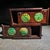 Vintage Huali Wood Double-Drawer Jewelry Box With Carved Green Jade Discs For Sale - Image 4 of 9